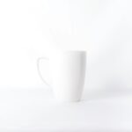 white mug against white background